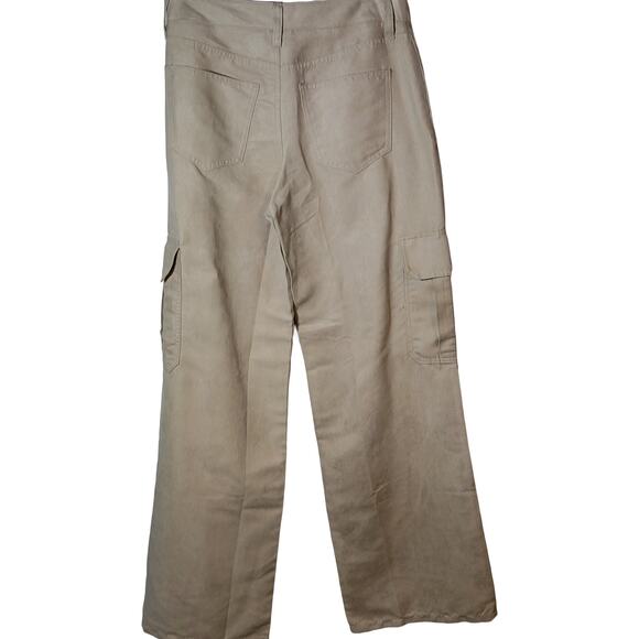 Banana Republic Women's Vegan Suede Mid-Rise Cargo Pants Khaki Size 6 - Picture 7 of 7